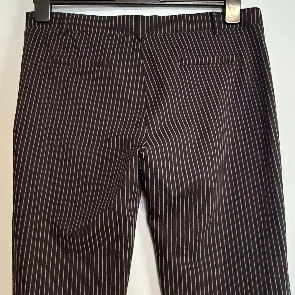 BetaBrand Black White Striped Straight Leg Classic Yoga Dress Pants XL
